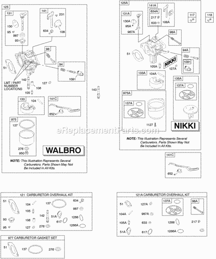 Carburetor Kit - Carburetor Overhaul Diagram and Parts List for 217702-0111-B1  Briggs and Stratton Engine
